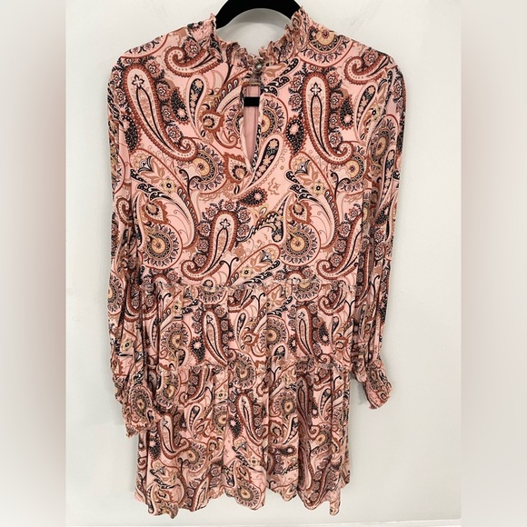 Anthropologie Blush Paisley Long Sleeve Dress - Picture 6 of 10